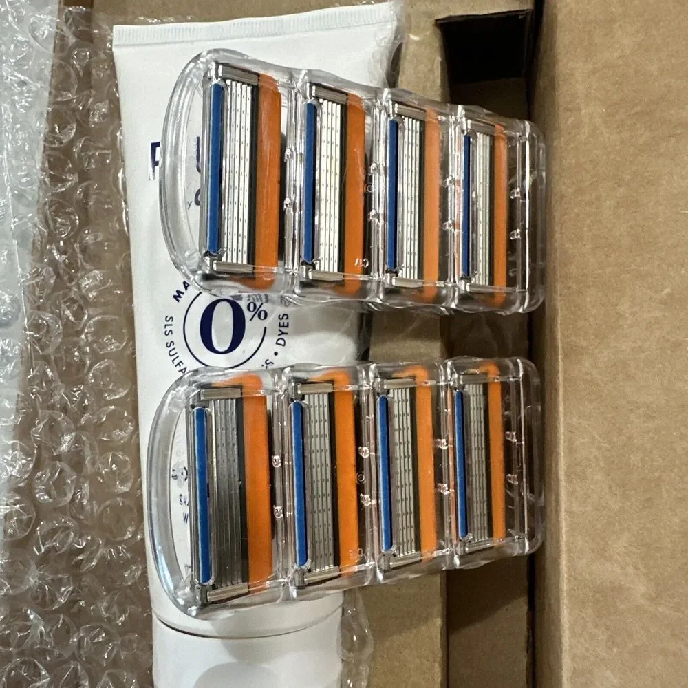 Gillette Fusion 5 Razor Blade Mens Refill Cartridges, 8 Ct Plus Soothing Shave C